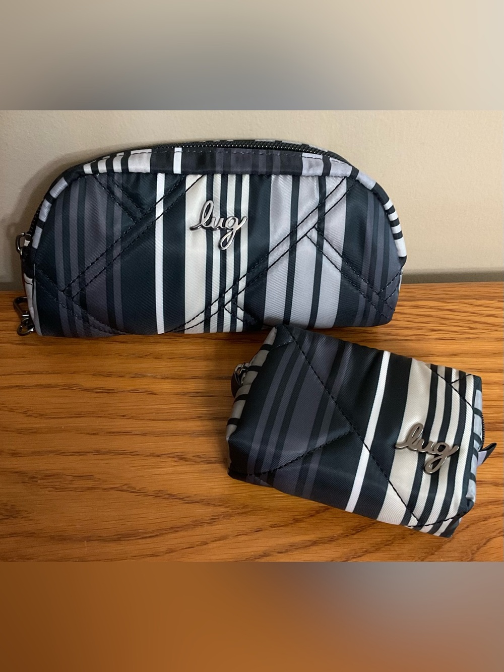 Lug Bobsled XL and Choo Choo Mini combo. Love Stripe Black. NWOT